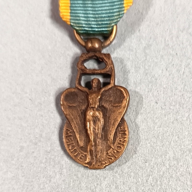 FRANCE REDUCTION DE LA MEDAILLE DE CHEVALIER DU MERITE SPORTIF CLASSE BRONZE 1956 - 1963 PREMIER TYPE